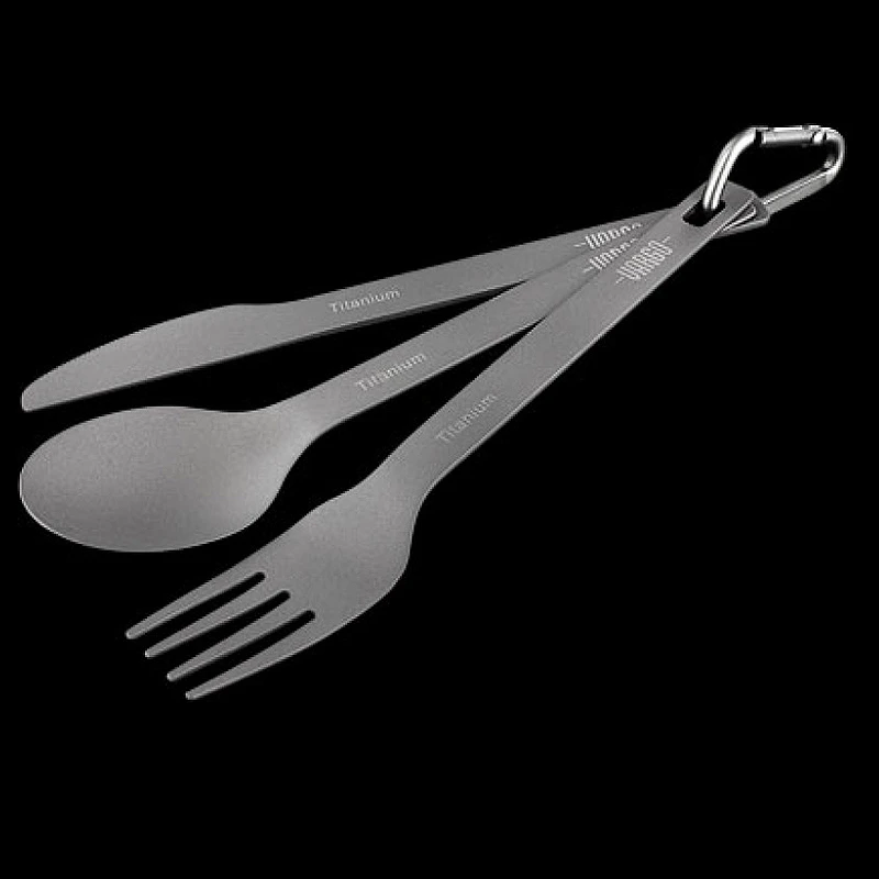 Vargo Titanium Spoon Fork Knife Set ULV 1 Vargo Titanium Spoon Fork Knife Set ULV